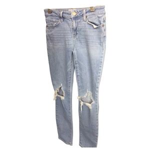 PAIGE Light Blue Distressed Ankle Jeans size 26